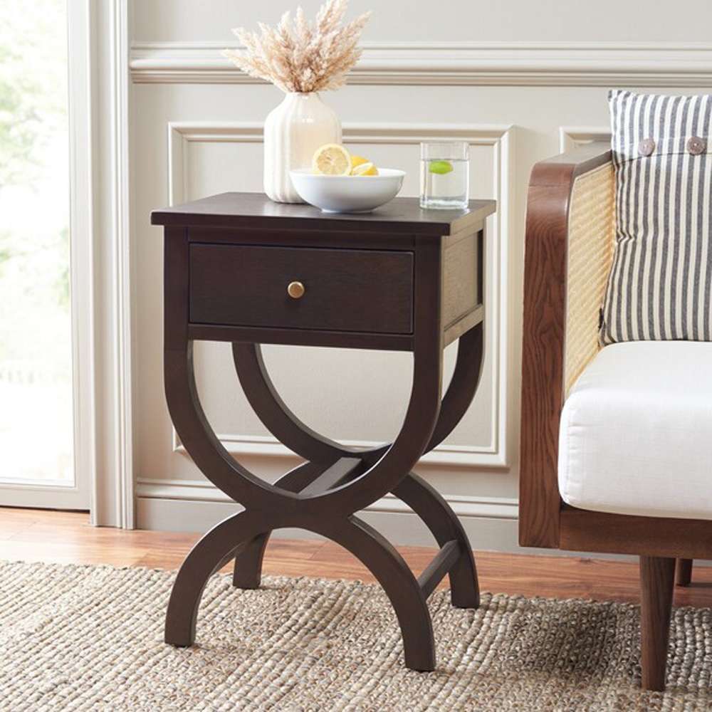 Safavieh - Maxine Accent Table W Storage Drw - Walnut - AMH6608F veiw 3