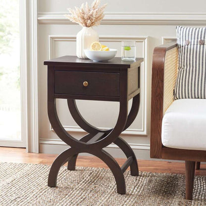 Safavieh - Maxine Accent Table W Storage Drw - Walnut - AMH6608F veiw 3