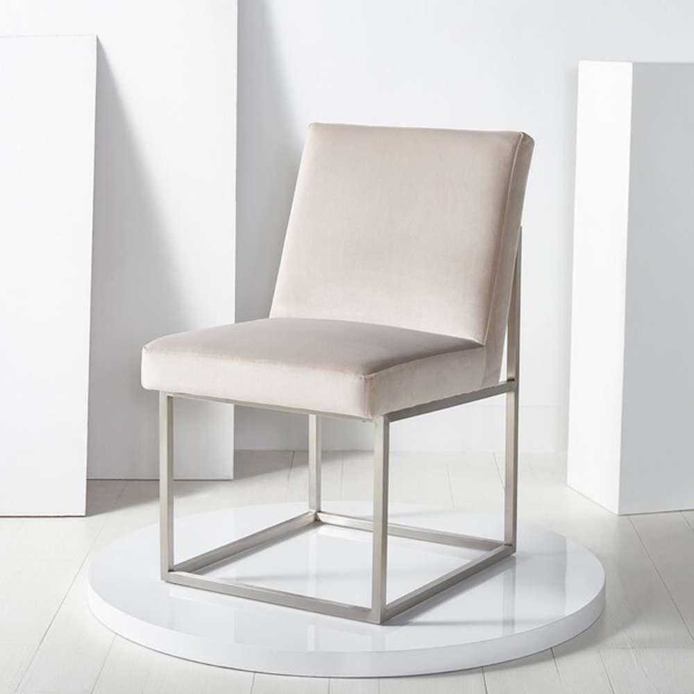 Safavieh - Jenette Dining Chair - Taupe - Silver - KNT7042F veiw 3