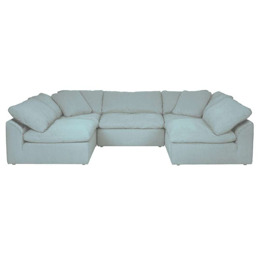 Sunset Trading - Contemporary Puff Collection 5PC U-Shaped Sectional Sofa Ocean Blue - SU-1458-43-2C-3A veiw 1