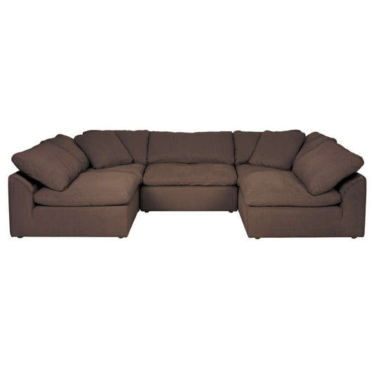 Sunset Trading - Contemporary Puff Collection 5PC U-Shaped Sectional Sofa Brown - SU-1458-88-2C-3A veiw 1
