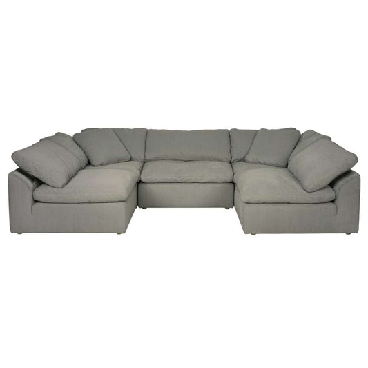 Sunset Trading - Contemporary Puff Collection 5PC U-Shaped Sectional Sofa Gray - SU-1458-94-2C-3A veiw 1