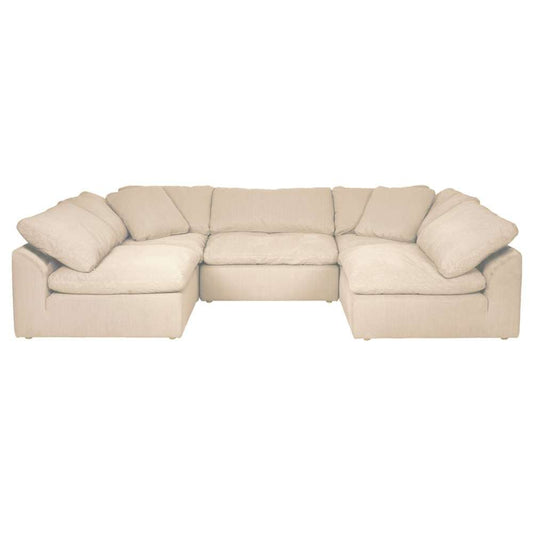 Sunset Trading - Contemporary Puff Collection 5PC U-Shaped Sectional Sofa Tan/Beige - SU-1458-84-2C-3A veiw 1