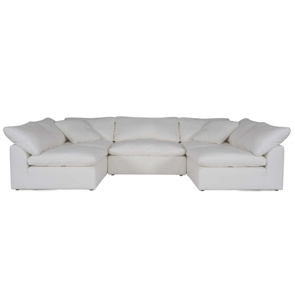 Sunset Trading - Contemporary Puff Collection 5PC U-Shaped Sectional Sofa White - SU-1458-81-2C-3A veiw 1