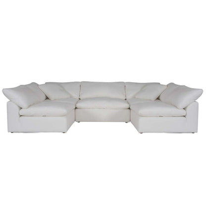 Sunset Trading - Contemporary Puff Collection 5PC U-Shaped Sectional Sofa White - SU-1458-81-2C-3A veiw 1