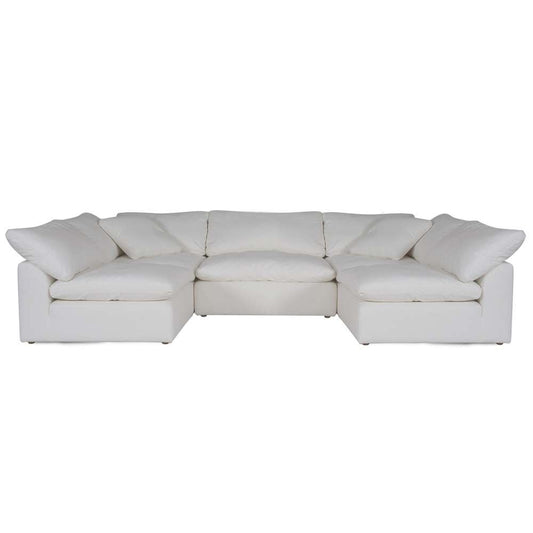 Sunset Trading - Contemporary Puff Collection 5PC U-Shaped Sectional Sofa White - SU-1458-81-2C-3A veiw 1