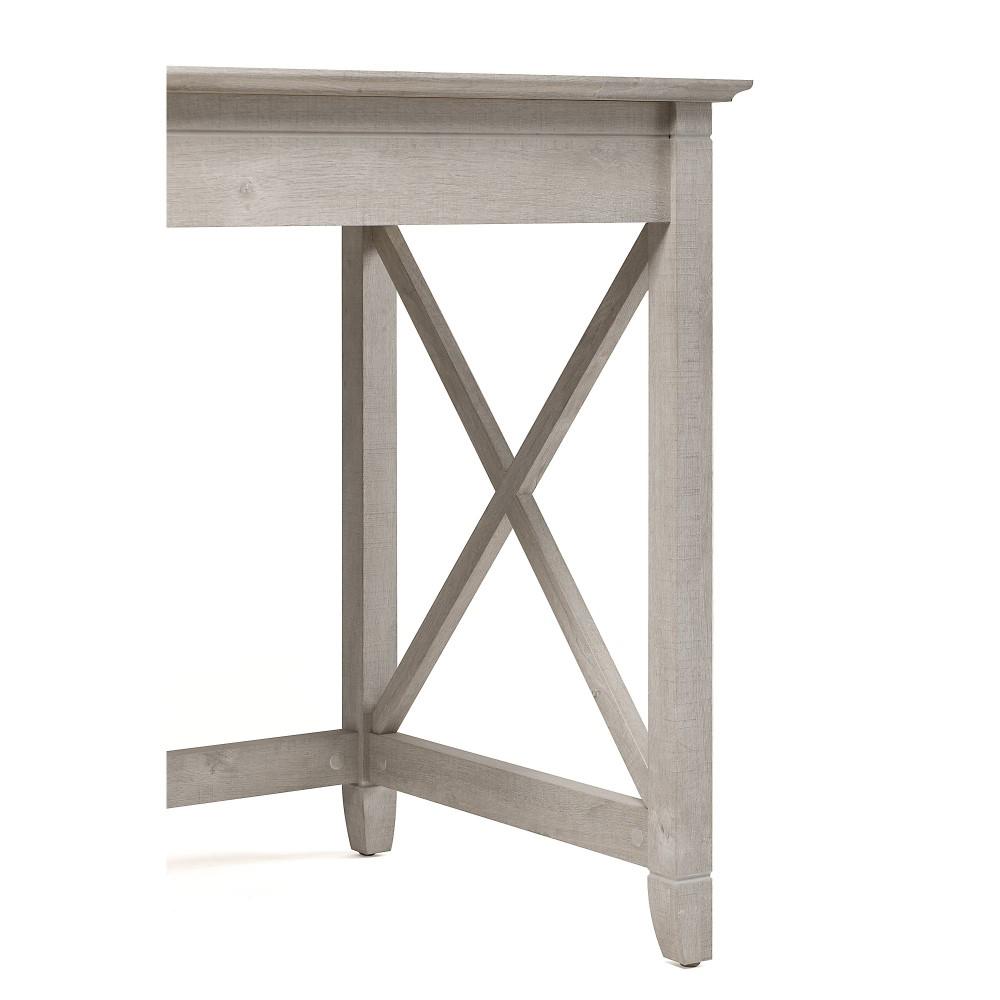 Bush Furniture - Key West 48W Writing Desk with Mid Back Tufted Office Chair in Washed Gray - KWS021WG veiw 3