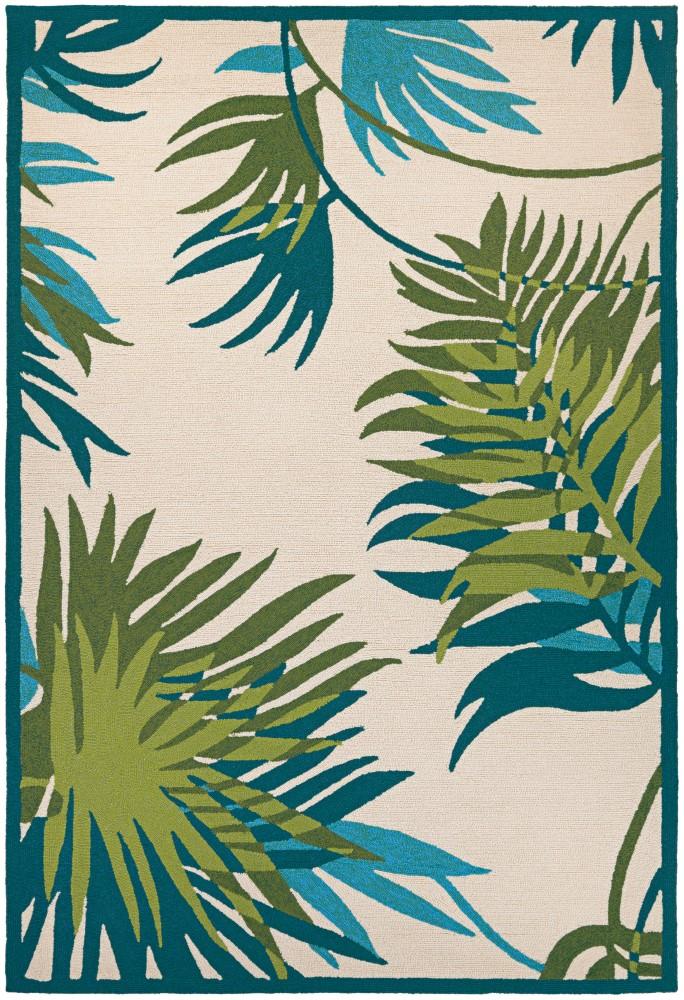 Couristan - Covington Jungle Leaves/Ivory-Forest Green Rug - 2 x 4 - 29920505020040T veiw 1