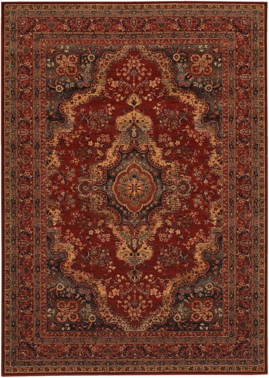 Couristan - Old World Classics Kerman Medallion/Burgundy Rug - 46 x 66 - 10673097046066T veiw 1