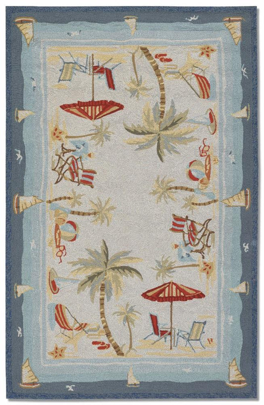 Couristan - Outdoor Escape Pacific Heights/Ocean Rug - 56 x 8 - 21238011056080T veiw 1