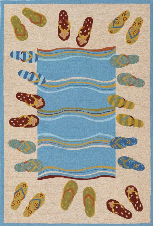 Couristan - Outdoor Escape Sandals/Sand-Multi Rug - 8 x 11 - 21281009080110T veiw 1