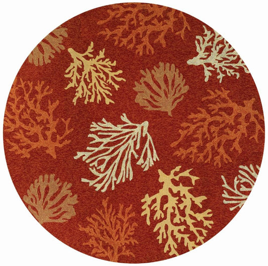Couristan - Outdoor Escape Sea Reef/Terra-Cotta Rug - 710 Round - 21341140710710N veiw 1