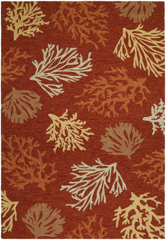 Couristan - Outdoor Escape Sea Reef/Terra-Cotta Rug - 8 x 11 - 21341140080110T veiw 1