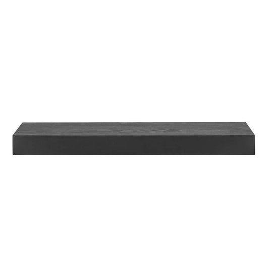 Euro Style - Barney 24in Floating Shelf/Shelving in Matte Black Stained Ash Veneer - 09740-MTBLK veiw 1