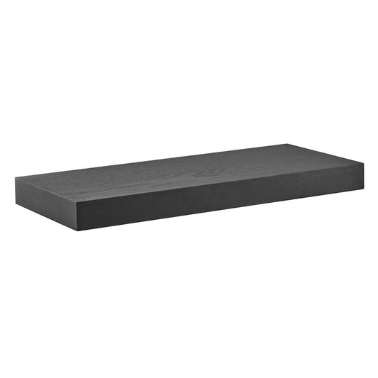 Euro Style - Barney 24in Floating Shelf/Shelving in Matte Black Stained Ash Veneer - 09740-MTBLK veiw 2