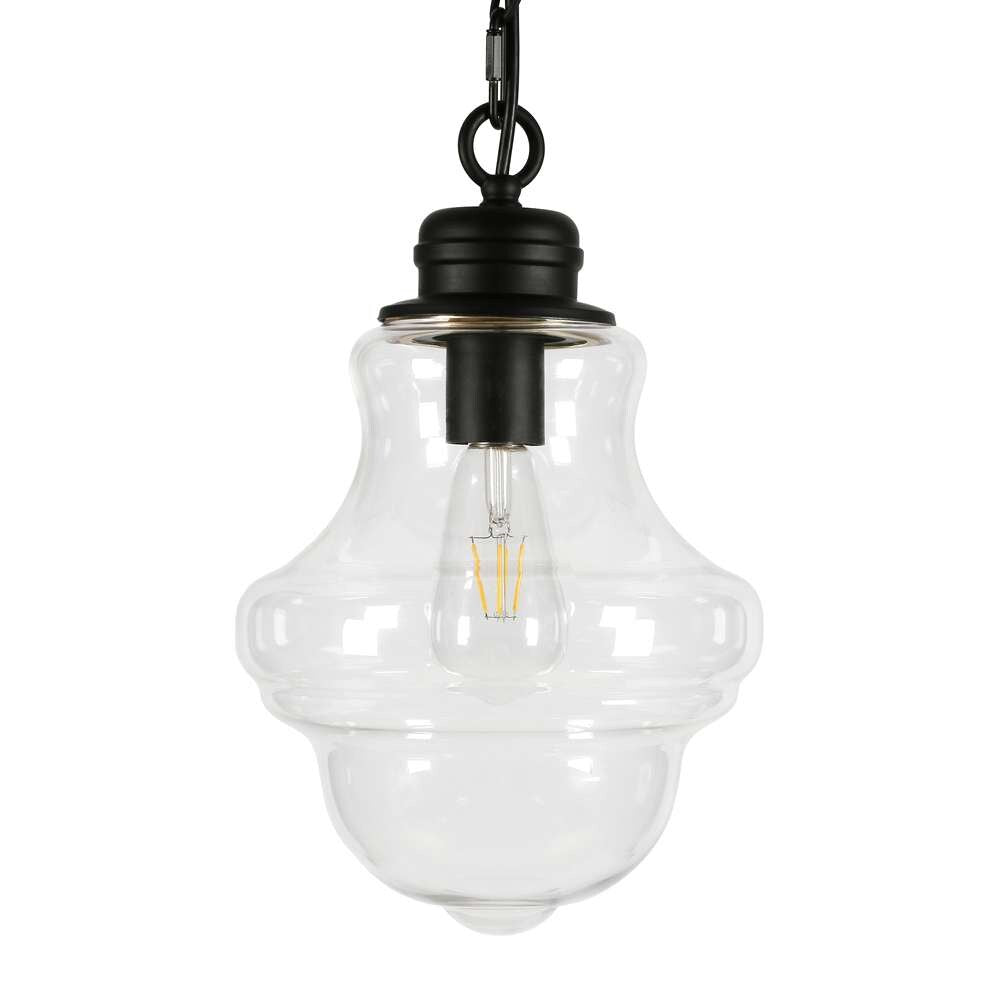 Hudson & Canal - Annie 9.13in Wide Pendant with Glass Shade in Blackened Bronze/Clear - PD0458 veiw 3