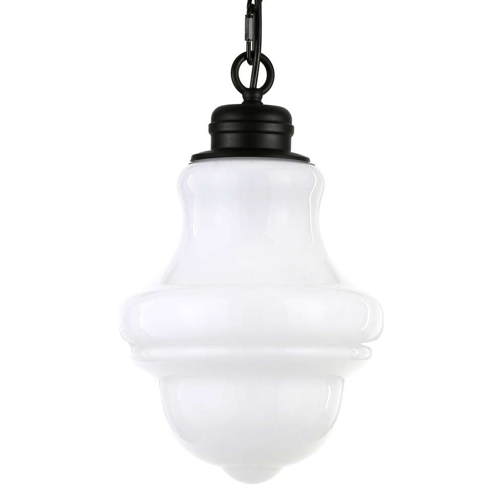 Hudson & Canal - Annie 9.13in Wide Pendant with Glass Shade in Blackened Bronze/White Milk - PD0501 veiw 3