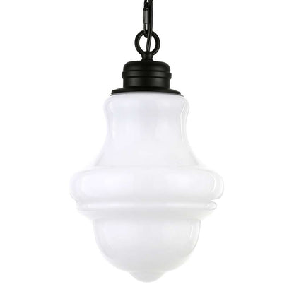 Hudson & Canal - Annie 9.13in Wide Pendant with Glass Shade in Blackened Bronze/White Milk - PD0501 veiw 3