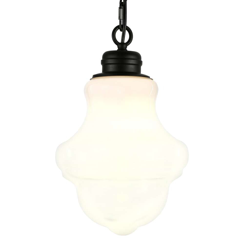 Hudson & Canal - Annie 9.13in Wide Pendant with Glass Shade in Blackened Bronze/White Milk - PD0501 veiw 4