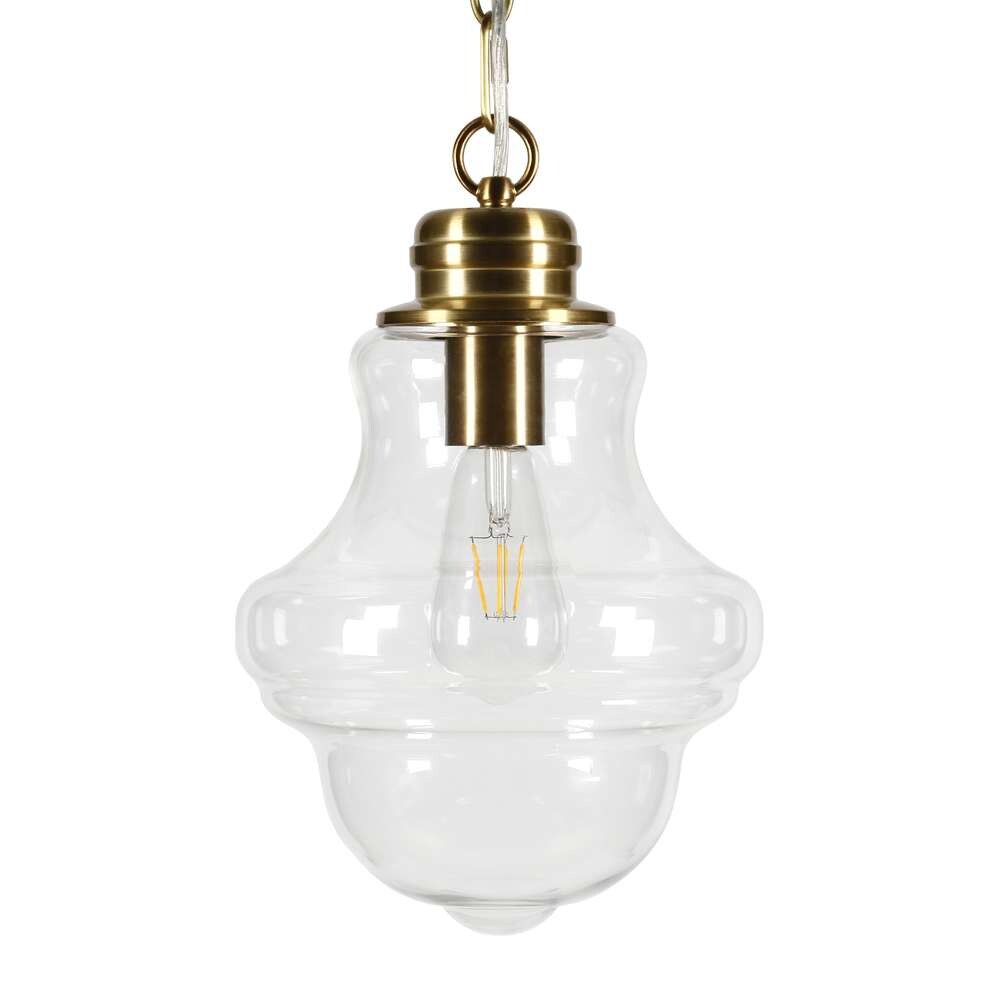 Hudson & Canal - Annie 9.13in Wide Pendant with Glass Shade in Brass/Clear - PD0460 veiw 3