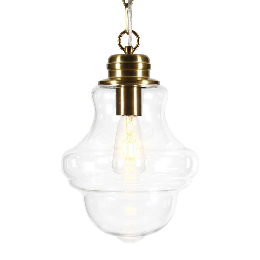 Hudson & Canal - Annie 9.13in Wide Pendant with Glass Shade in Brass/Clear - PD0460 veiw 4