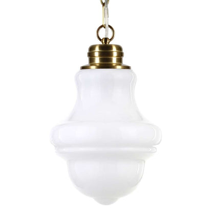 Hudson & Canal - Annie 9.13in Wide Pendant with Glass Shade in Brass/White Milk - PD0502 veiw 3
