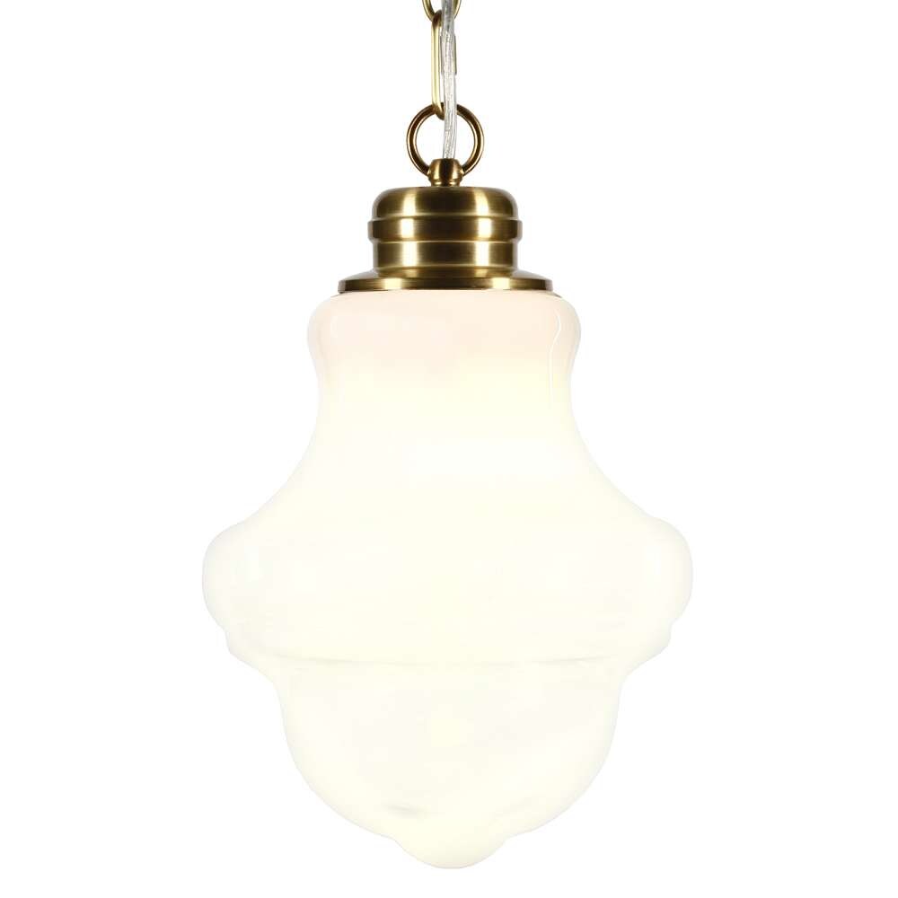 Hudson & Canal - Annie 9.13in Wide Pendant with Glass Shade in Brass/White Milk - PD0502 veiw 4