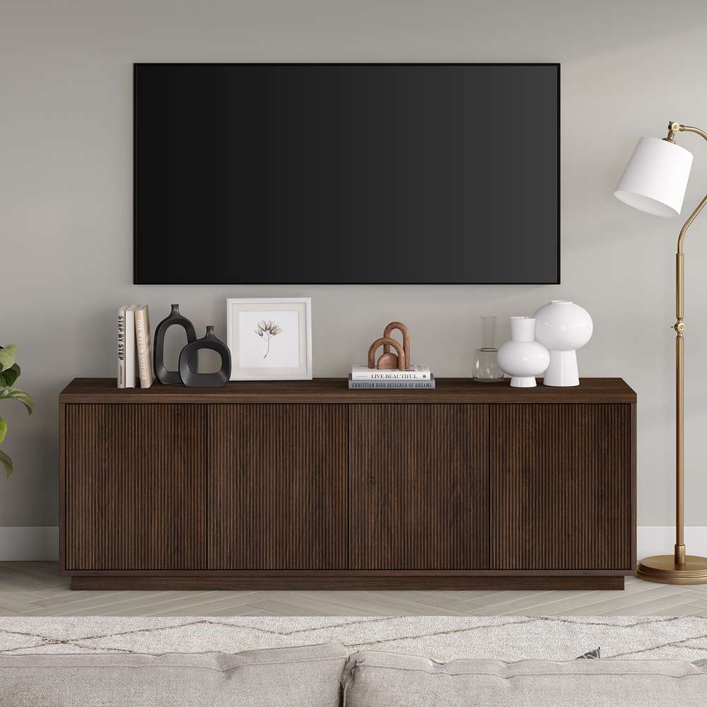 Hudson & Canal - Hanson Rectangular TV Stand for TVs up to 75in in Alder Brown - TV1930 veiw 2