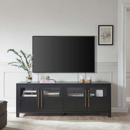 Hudson & Canal - Holbrook Rectangular TV Stand for TVs up to 75in in Black Grain - TV1721 veiw 2