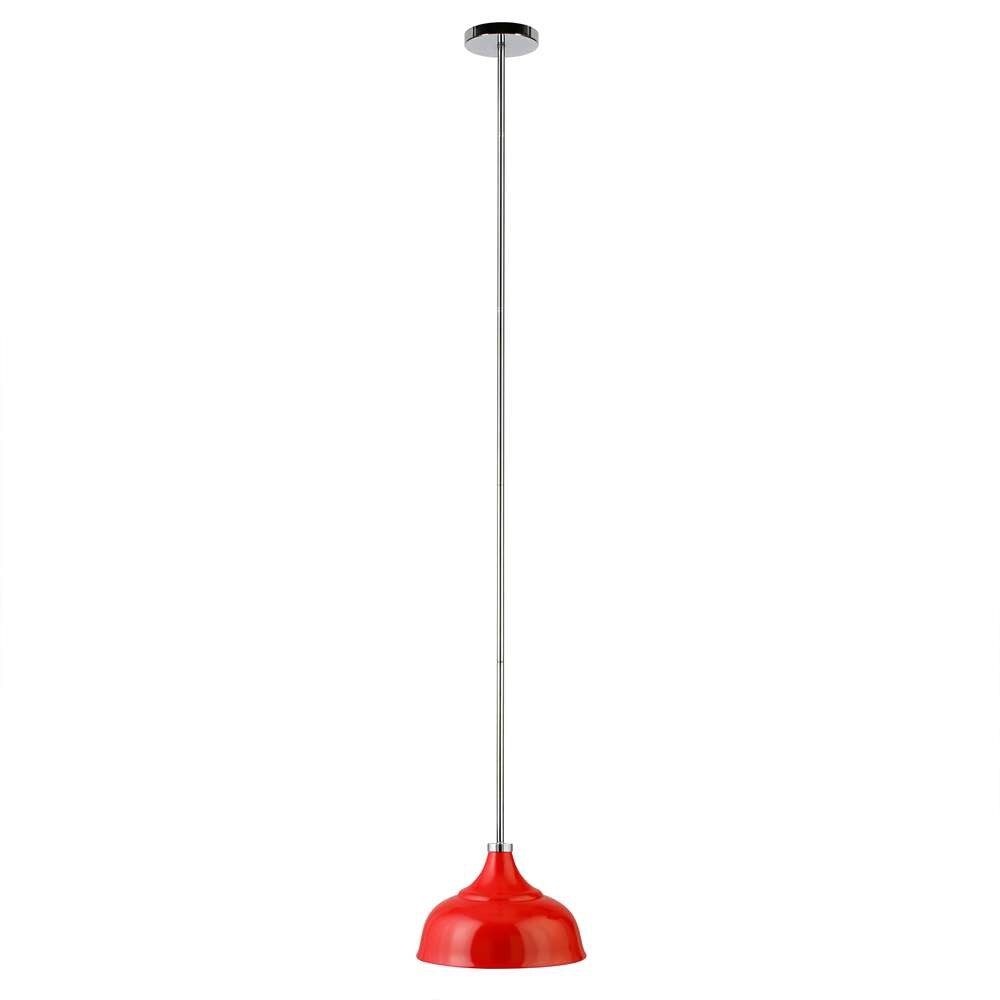 Hudson & Canal - Mackenzie 10.75in Wide Pendant with Metal Shade in Poppy Red/Polished Nickel/Poppy Red - PD1451 veiw 3