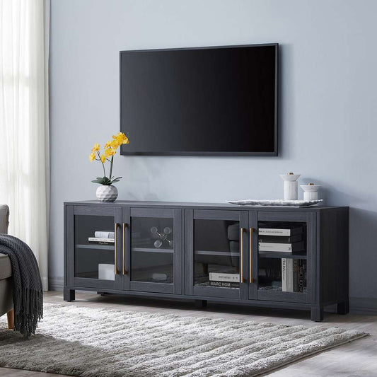 Hudson & Canal - Quincy Rectangular TV Stand for TVs up to 75in in Charcoal Gray - TV1032 veiw 2
