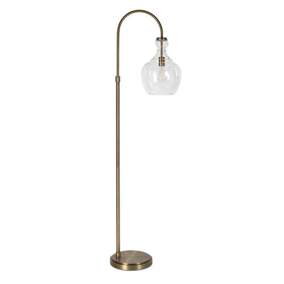 Hudson & Canal - Verona Arc Floor Lamp with Glass Shade in Brass/Seeded - FL0266 veiw 1