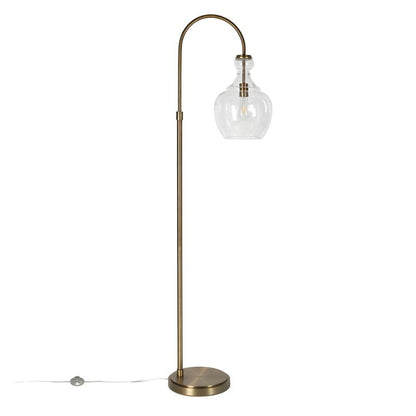 Hudson & Canal - Verona Arc Floor Lamp with Glass Shade in Brass/Seeded - FL0266 veiw 3