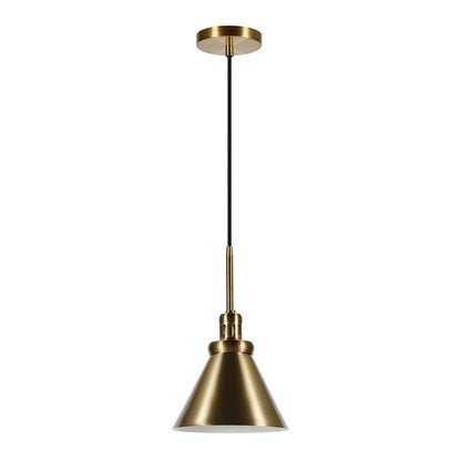 Hudson & Canal - Zeno 8.5in Wide Pendant with Metal Shade in Brass/Brass - PD0327 veiw 1