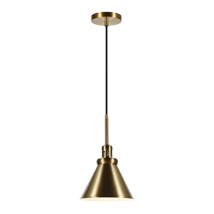Hudson & Canal - Zeno 8.5in Wide Pendant with Metal Shade in Brass/Brass - PD0327 veiw 3