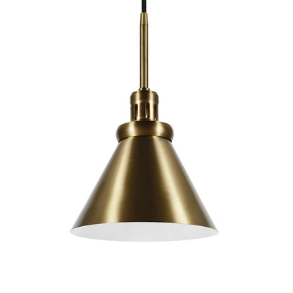 Hudson & Canal - Zeno 8.5in Wide Pendant with Metal Shade in Brass/Brass - PD0327 veiw 4
