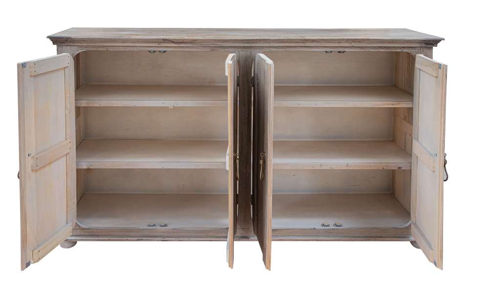 IFD - Alba 4 Doors Console, Two fixed shelves, White sea Finish - IFD9011CNSWS veiw 2
