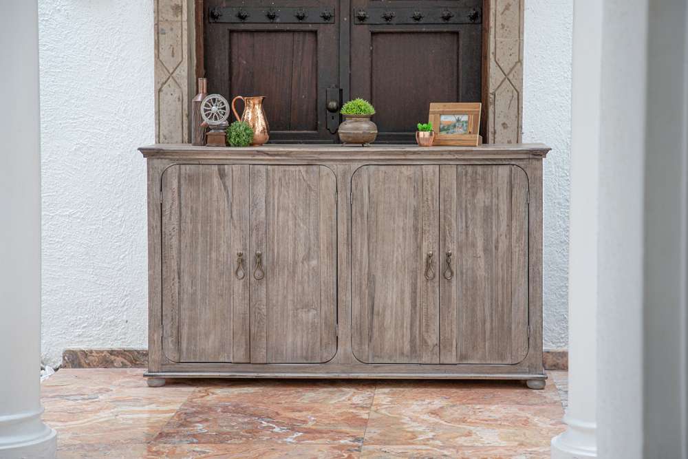 IFD - Alba 4 Doors Console, Two fixed shelves, White sea Finish - IFD9011CNSWS veiw 3
