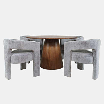 Jofran - Gwen Luxury Mid-Century Modern Five Piece Dining Set with Upholstered Chairs, Grey - 2271-NASHD-4GRY veiw 1
