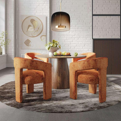 Jofran - Gwen Luxury Mid-Century Modern Five Piece Dining Set with Upholstered Chairs, Rust - 2271-NASHD-4RST veiw 2