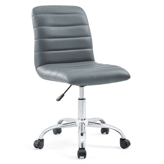 Modway - Ripple Armless Mid Back Vinyl Office Chair - EEI-1532-GRY veiw 1