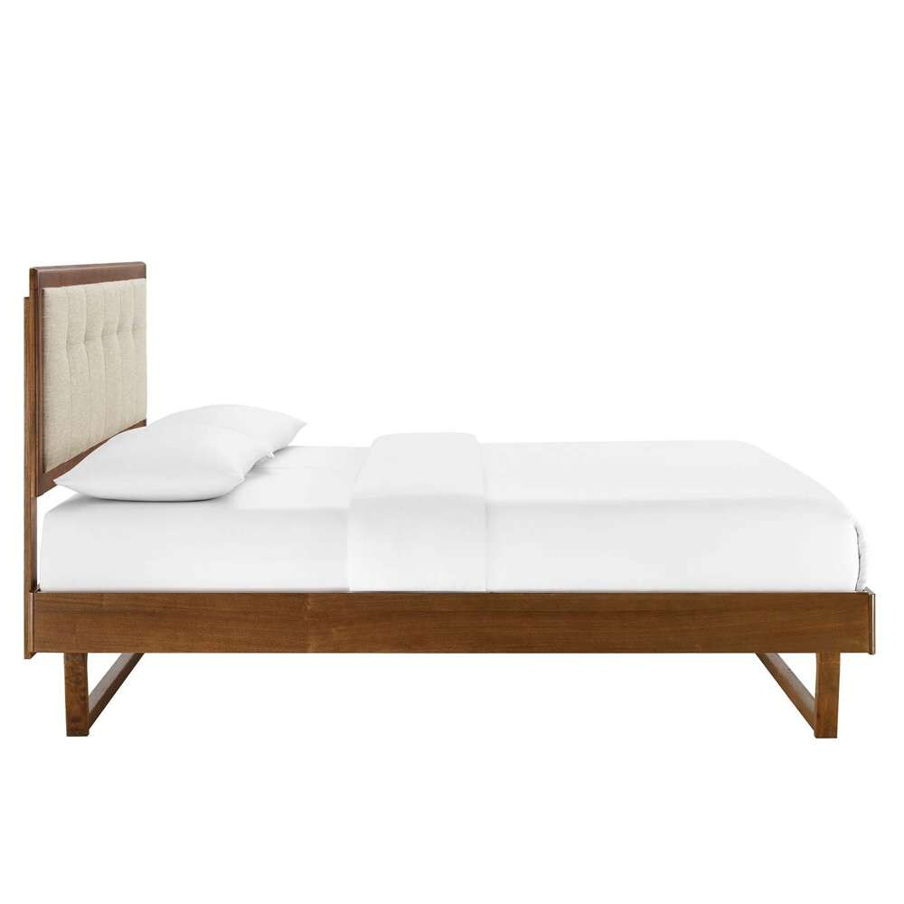 Modway - Willow King Wood Platform Bed With Angular Frame - MOD-6635-WAL-BEI veiw 4
