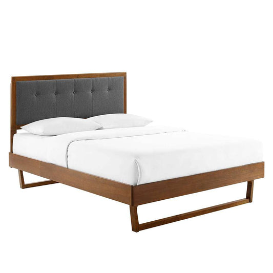 Modway - Willow King Wood Platform Bed With Angular Frame - MOD-6635-WAL-CHA veiw 1