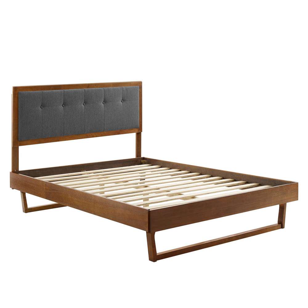 Modway - Willow King Wood Platform Bed With Angular Frame - MOD-6635-WAL-CHA veiw 3