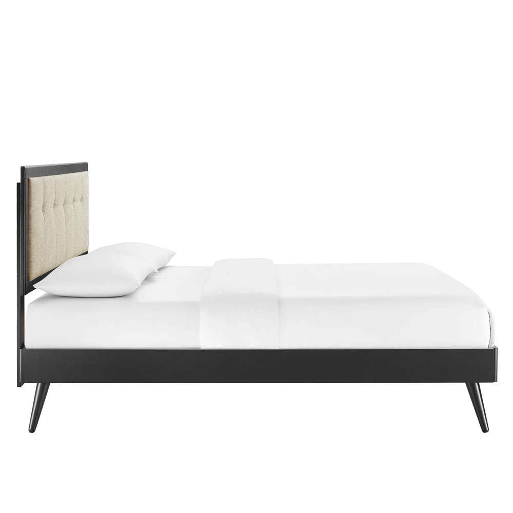 Modway - Willow King Wood Platform Bed With Splayed Legs - MOD-6638-BLK-BEI veiw 4