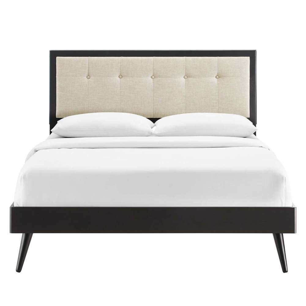 Modway - Willow King Wood Platform Bed With Splayed Legs - MOD-6638-BLK-BEI veiw 5