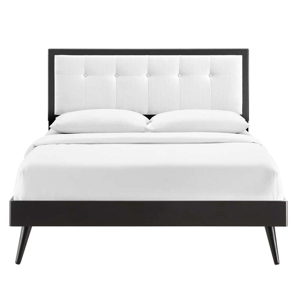 Modway - Willow King Wood Platform Bed With Splayed Legs - MOD-6638-BLK-WHI veiw 5