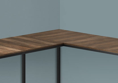 Monarch Specialties - Computer Desk, Home Office, Corner, 58inL, L Shape, Work, Laptop, Metal, Laminate, Brown, Black, Contemporary, Modern - I-7391 veiw 3