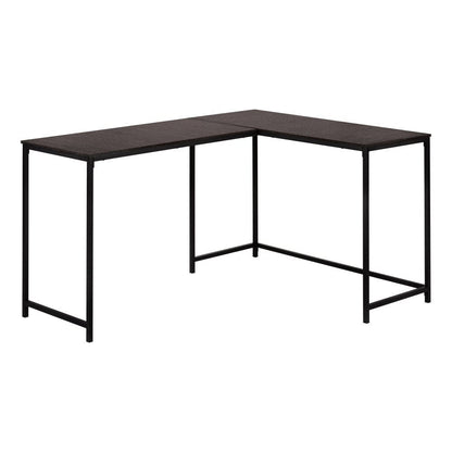 Monarch Specialties - Computer Desk, Home Office, Corner, 58inL, L Shape, Work, Laptop, Metal, Laminate, Brown, Black, Contemporary, Modern - I-7390 veiw 1
