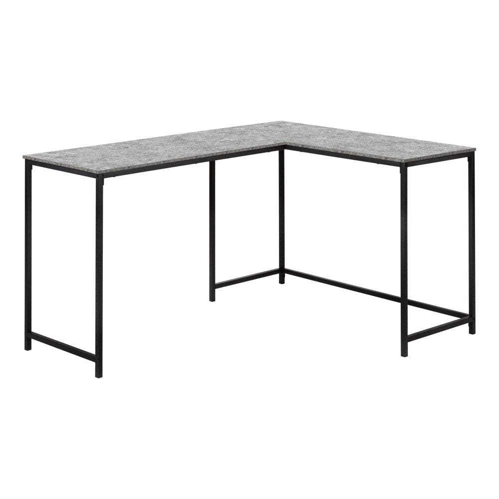 Monarch Specialties - Computer Desk, Home Office, Corner, 58inL, L Shape, Work, Laptop, Metal, Laminate, Grey, Black, Contemporary, Modern - I-7392 veiw 1